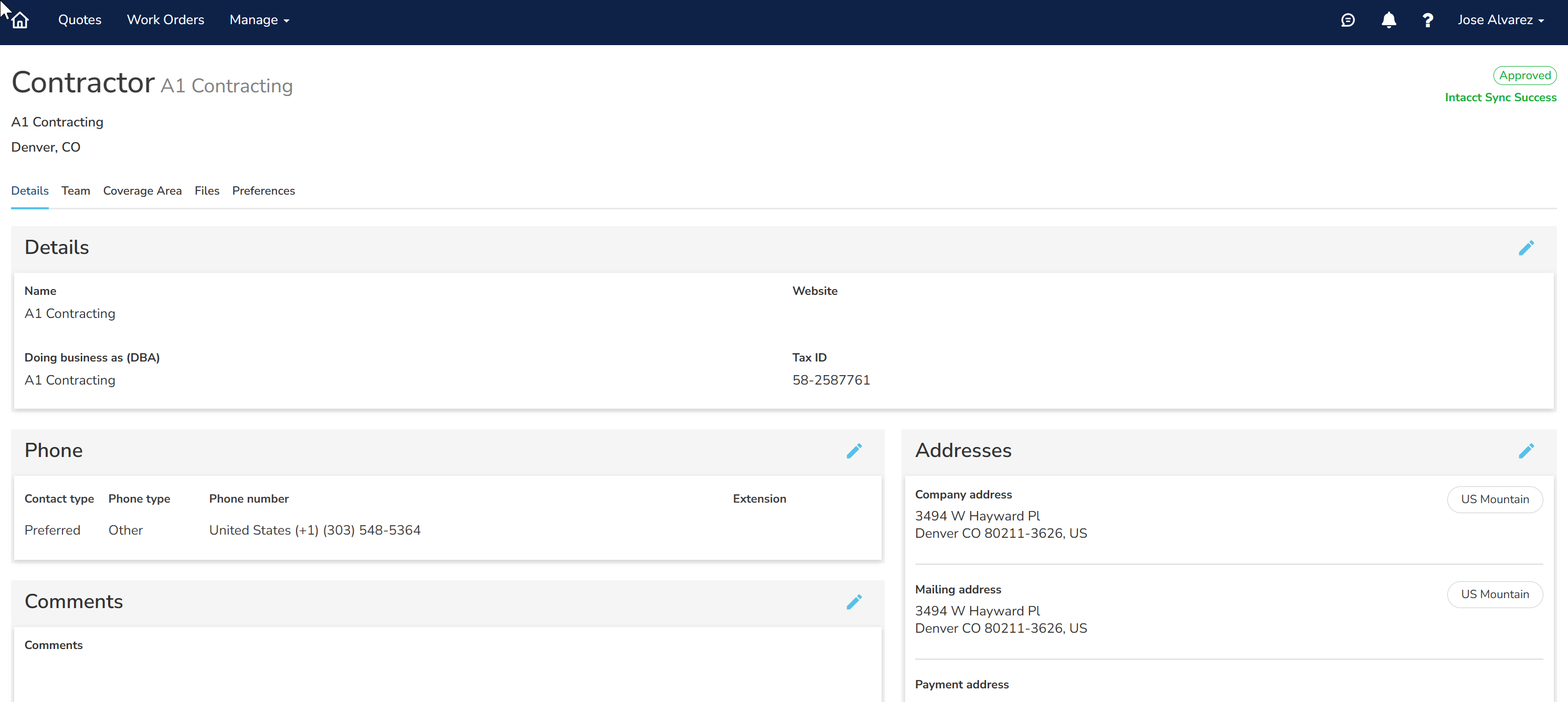 Update company information, like name and Tax ID.