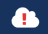 This icon contains a white cloud with a red exclamation point to indicate that the action failed.